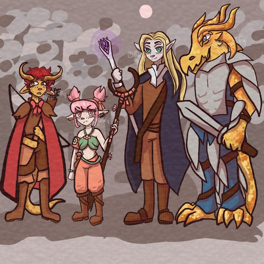 8 Hours of Drawing DnD Characters for My Campaign Group!